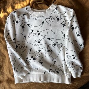 H&M Kids Pikachu Print Sweatshirt - White and Black